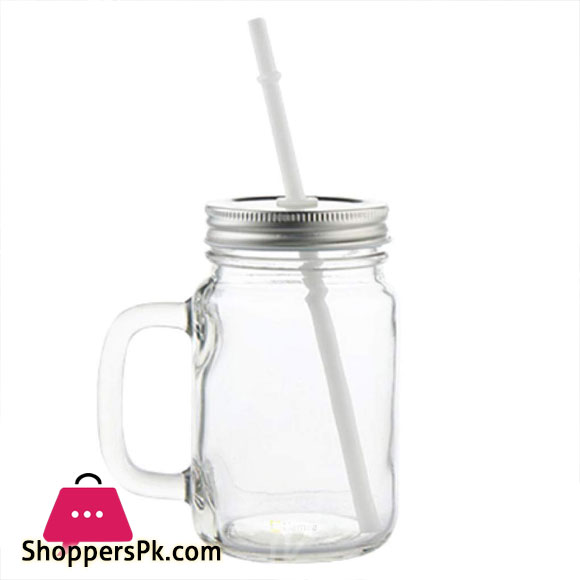 Glass Mason Jar Silver Lid - 600 ml 1 Pieces
