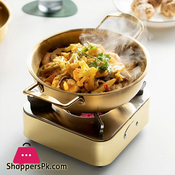 Golden Noodle Pot Korean style Stainless Steel Soup Pot Gas Induction Pot 20 cm
