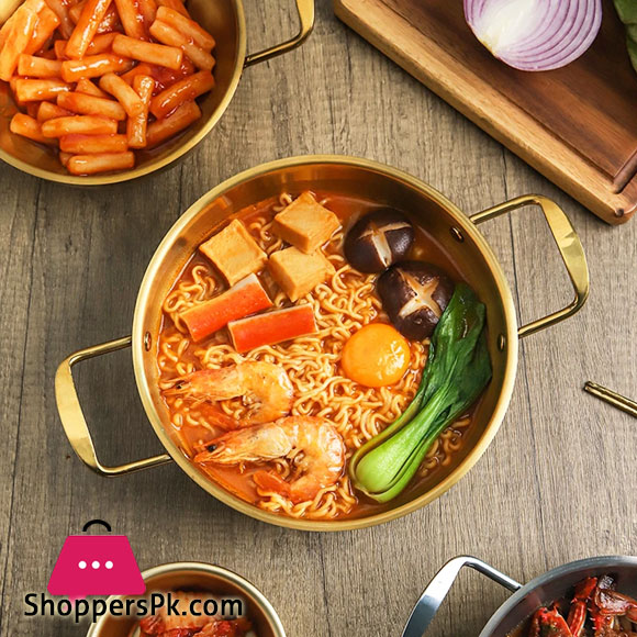 Golden Noodle Pot Korean style Stainless Steel Soup Pot Gas Induction Pot 20 cm