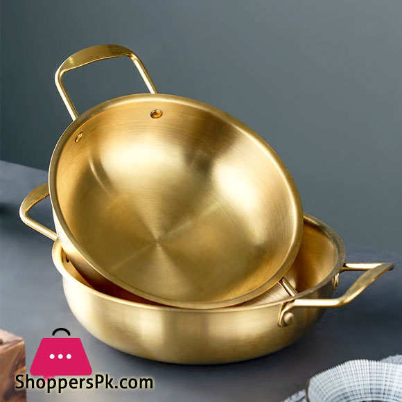 Golden Noodle Pot Korean style Stainless Steel Soup Pot Gas Induction Pot 28 cm