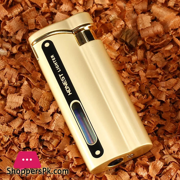 HONEST Straight Into The Purple Flame Inflatable Windproof Lighter Transparent Fuel Tank Creative Trend Cool Lighter Gift forMen