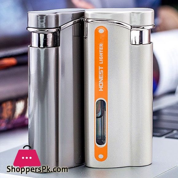 HONEST Straight Into The Purple Flame Inflatable Windproof Lighter Transparent Fuel Tank Creative Trend Cool Lighter Gift forMen