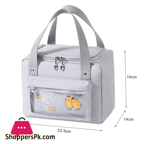Ice Thermal Storage Pouch Cubic Consolidate Handle High-capacity Portable Soft Fabric Thermal Snacks Organizer For Student