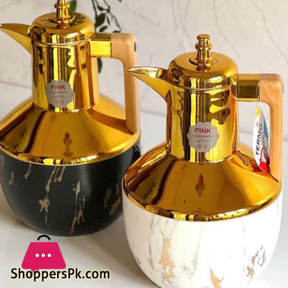 Insulated Thermos Bottle for Tea Coffee Hot and Cold Water Bottles Glass Refill Luxury Design 1L