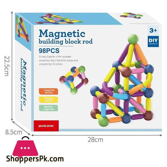 Magnetic Building Block Rod 98 PCS
