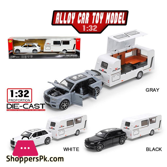 Metal Cars Toys Scale 1 :32 Rolls Royce Cullinan Caravan Diecast Alloy Car Model for Boys Gift Children Kids Toy Vehicles Sound and Light