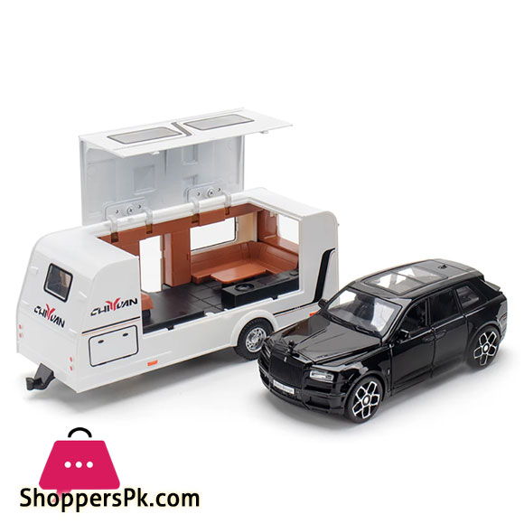 Metal Cars Toys Scale 1 :32 Rolls Royce Cullinan Caravan Diecast Alloy Car Model for Boys Gift Children Kids Toy Vehicles Sound and Light
