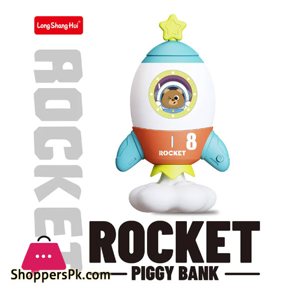 Rocket Safe Bank Baby Savings Box Rocket Cartoon Childrens Money Box