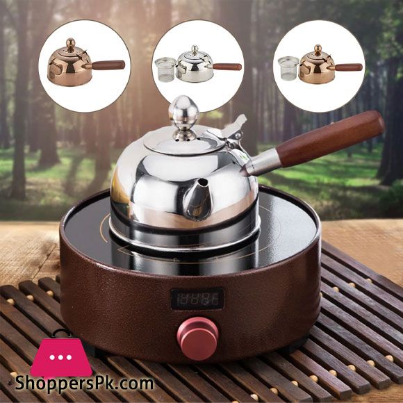 Stainless Steel Tea Kettle Anti-scalding Handle for Induction Cooker 550Ml Capacity Rose Gold Color