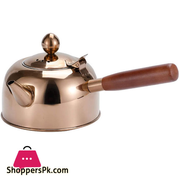 Stainless Steel Tea Kettle Anti-scalding Handle for Induction Cooker 550Ml Capacity Rose Gold Color