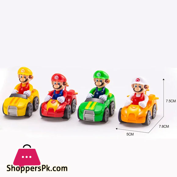 Super Mario Original Karting Model 4pcs Set Action Figure Toys Car Mario Bros Luigi Anime Peripherals Doll Children Gifts