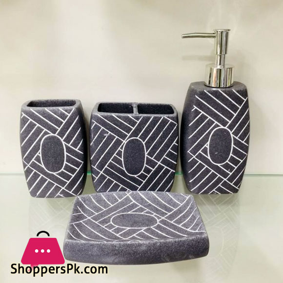 TANGLED LINES BATHROOM SET OF 4