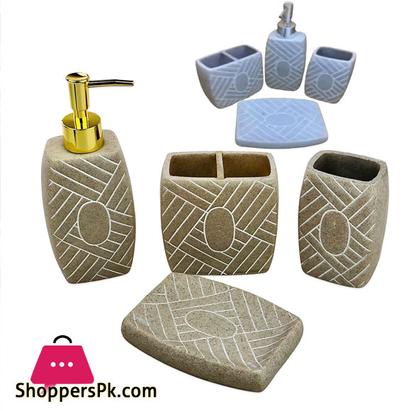 TANGLED LINES BATHROOM SET OF 4