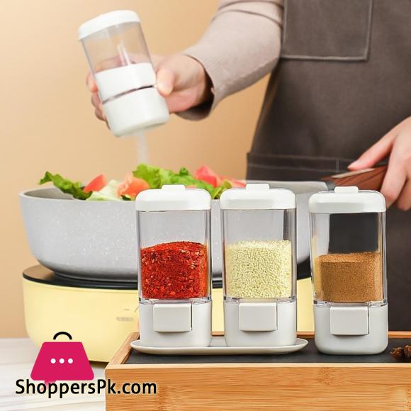 Kitchen Salt Control Bottle Press Type Quantitative Salt Shaker