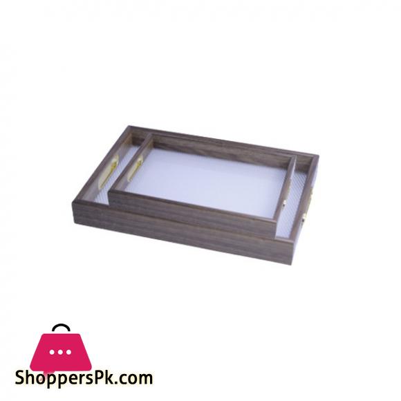 2 Piece Wooden Plastic Tray Set – ACR-1012