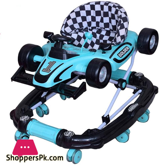 2 in 1 Rocking Plus Baby Walker Formula Car Shape with Lights & Music, in Random colors
