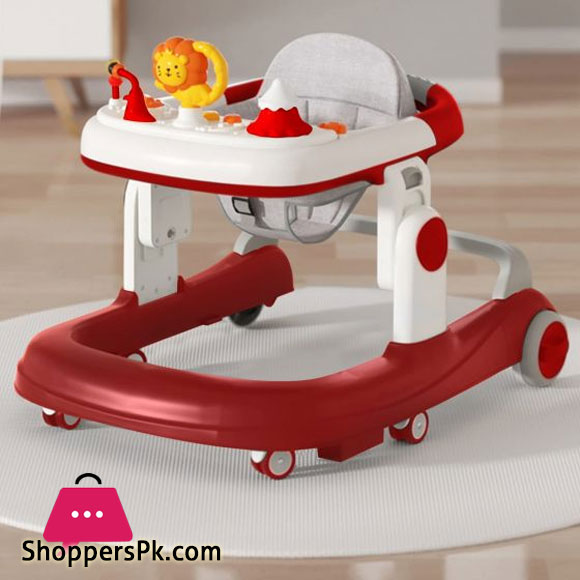 2 In 1 Round Activity Walker With 3 Adjustable Height And Musical Toy Bar