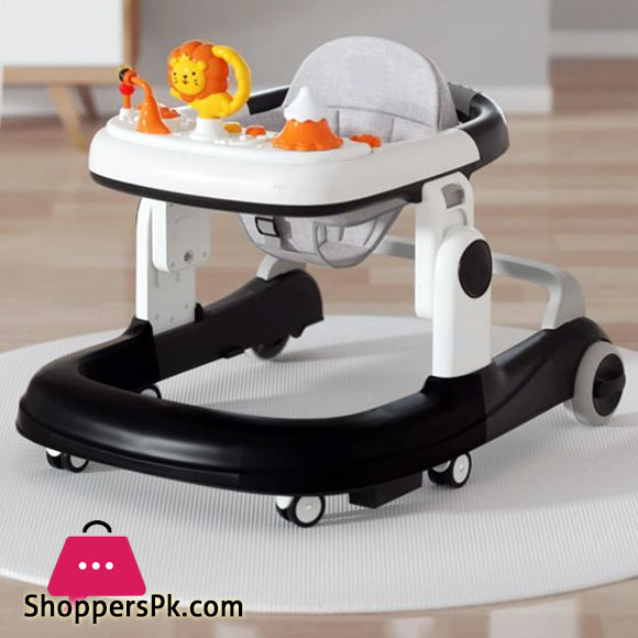 2 In 1 Round Activity Walker With 3 Adjustable Height And Musical Toy Bar