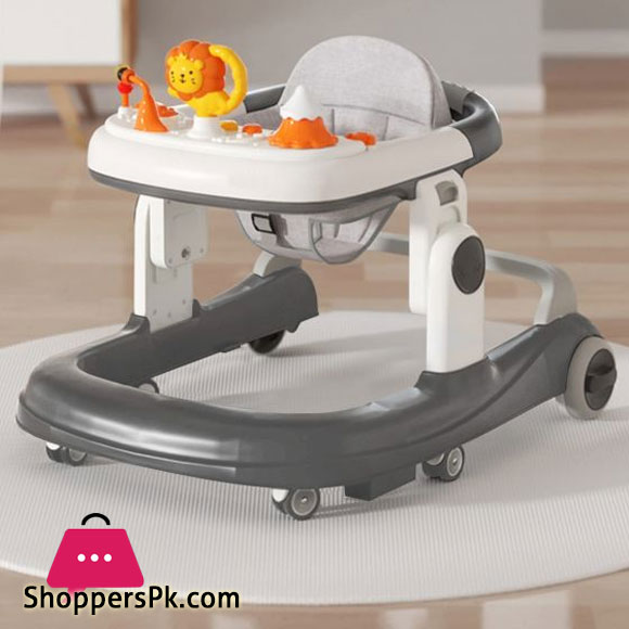 2 In 1 Round Activity Walker With 3 Adjustable Height And Musical Toy Bar