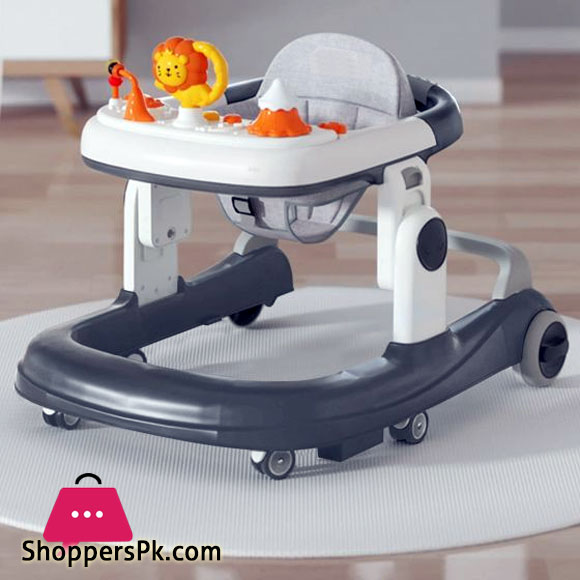 2 In 1 Round Activity Walker With 3 Adjustable Height And Musical Toy Bar