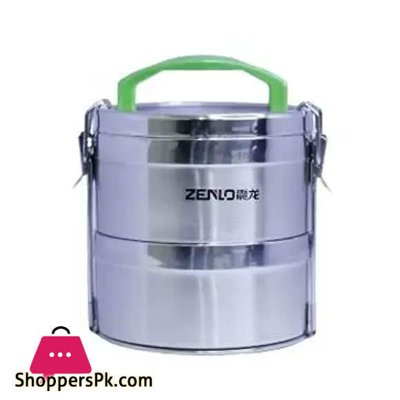2 layer Stainless Steel Lunch Box with Handle - ASL1402