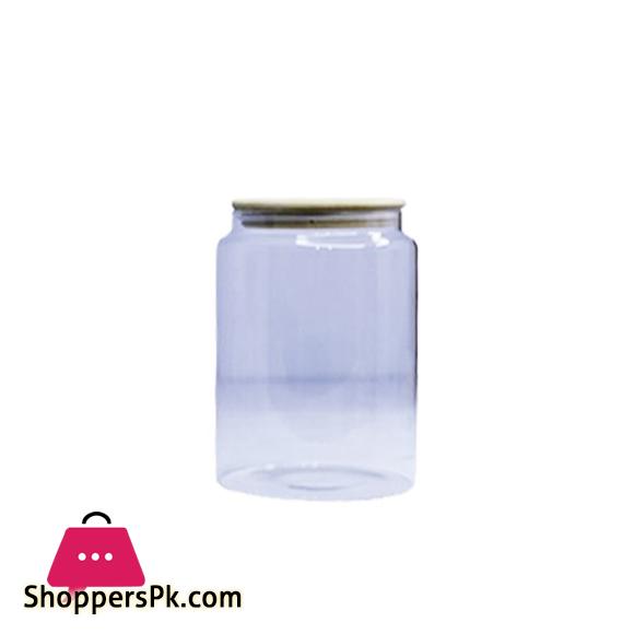 265-268 Round Glass Jar with Wood Lid - BG45041