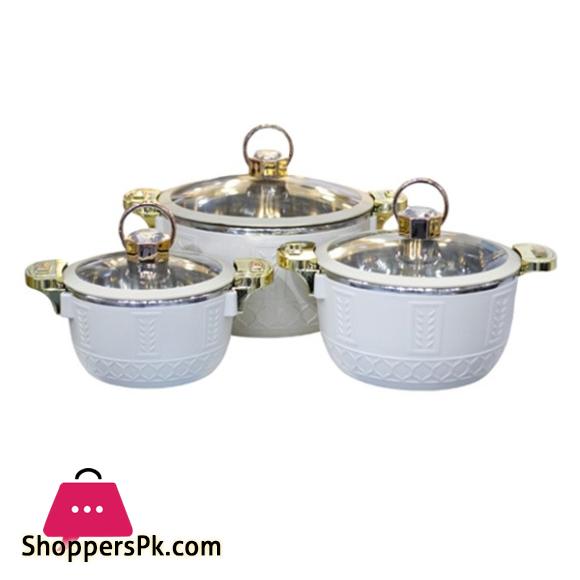 3 Piece Hot Pot Set Off White Color