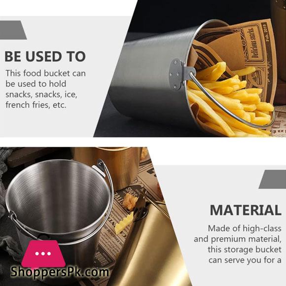 304 Stainless Steel Creative Kitchen Restaurant Snack Storage Bucket 1800ml