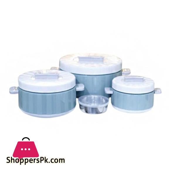 4 Piece Food Warmer Hot Pot Set Blue 2367