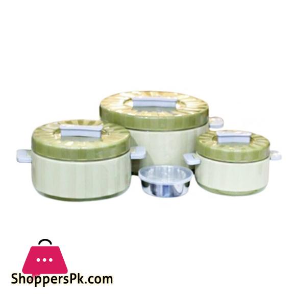 4 Piece Food Warmer Hot Pot Set Green