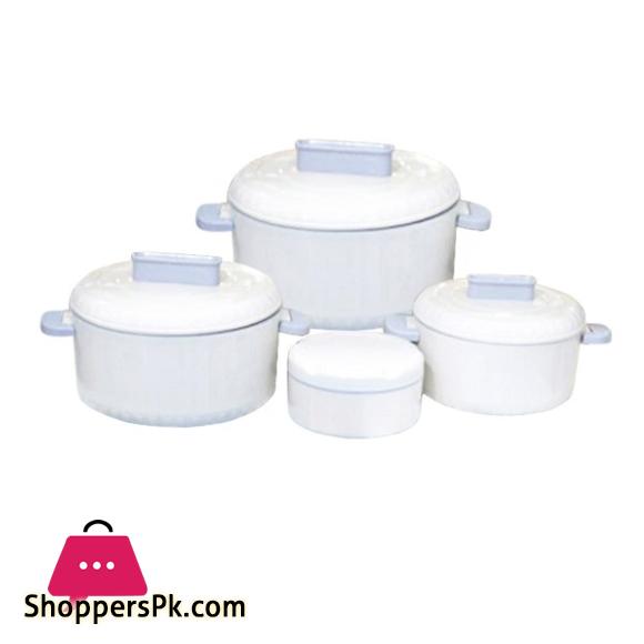4 Piece Hot Pot Insulated Casserole Set Buffet Food Warmer Cream
