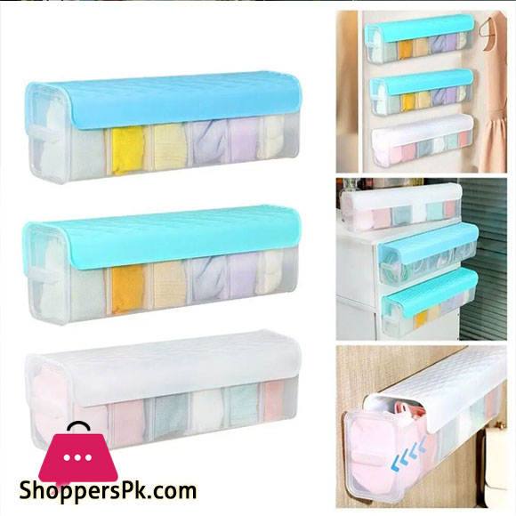 6 Grids Plastic Wall Mounted Under Garments Organizer Wall Hanging