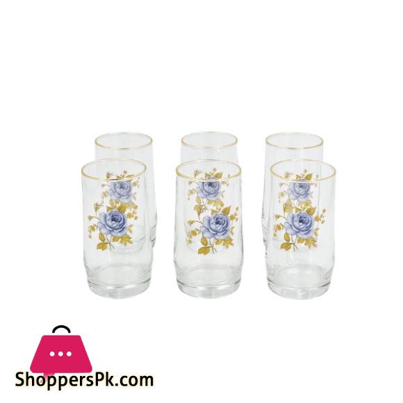 Angela Blue Rose 6 Piece Water Glass Set MK180