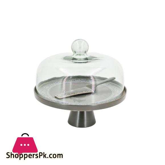 Angela Gray Cake Dish With Lifter MK266