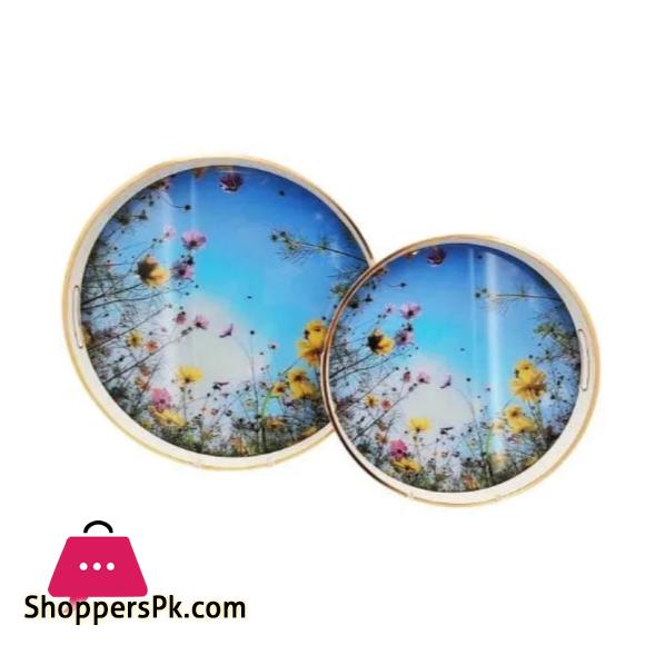 Angela Round Serving Tray Nature Set of 2