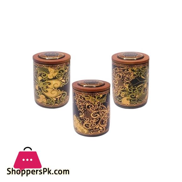 Black Ceramic 3 Pcs Jar Set HZ113