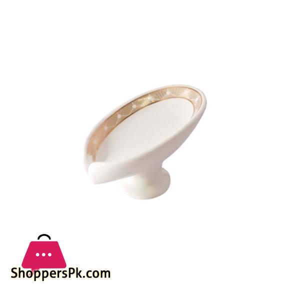 Ceramic Self Draining Soap Dish for Bar Leaf Shaped Soap Dish - C009W