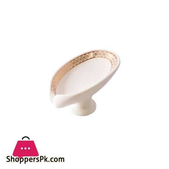 Ceramic Self Draining Soap Dish for Bar Leaf Shaped Soap Dish - C009W