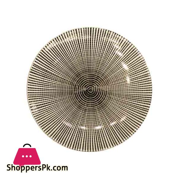 Danny Home Porcelain Blue Dots Flat Plate 10.5 Inch