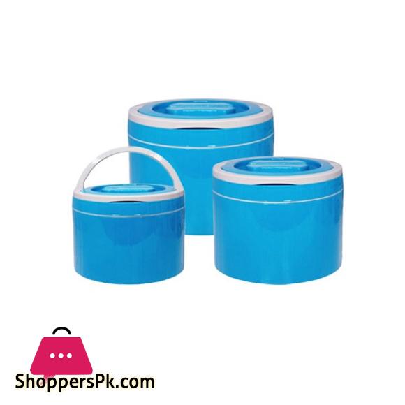 Durable Insulated 3 Piece Lunch Box Set Blue