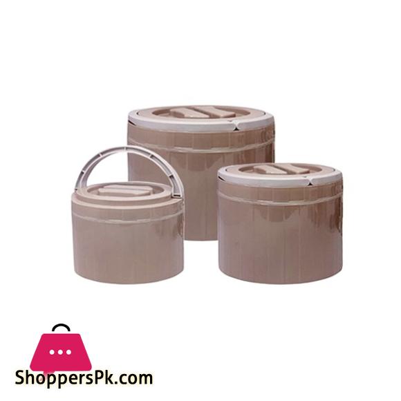 Durable Insulated 3 Piece Lunch Box Set Brown