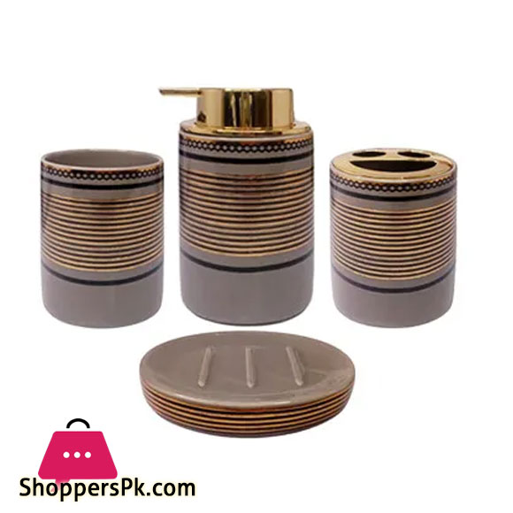 European Ceramic Bathroom Accessories Set of 4 Bath Set with Soap Dispenser