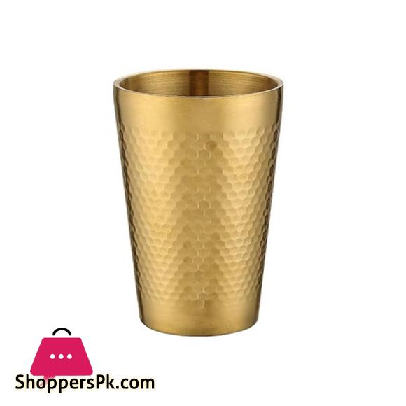 Hammered Water Glass Gold 300ml GST1058