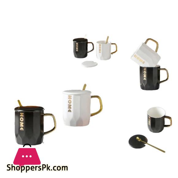 Home Printed Ceramic Coffee Mug Tea Cup Set of 1 White 400 ml