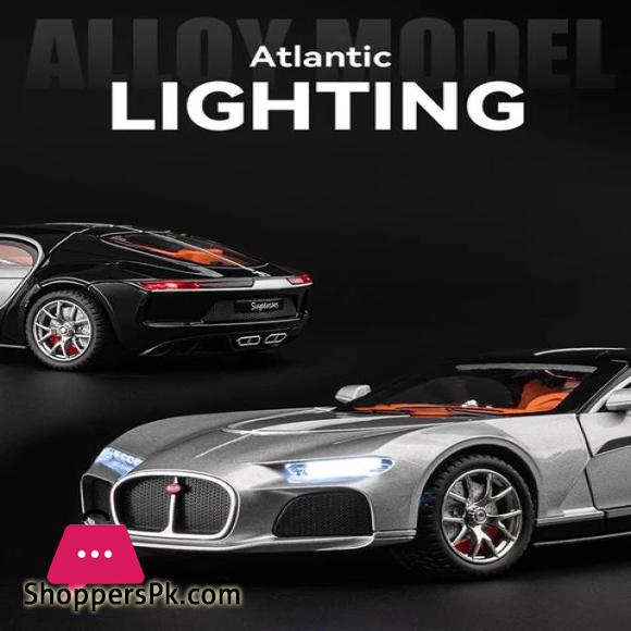 New 1:24 Bugatti Atlantic Alloy Car Model Simulation Sound And Light Pull Back Toy Car Sports Car