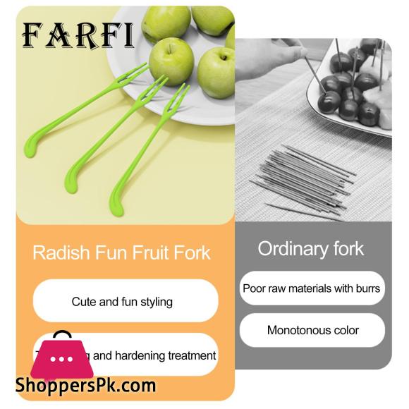 Non-slip Fruit Fork Colorful Radish Fruit Fork Set Non-slip Design Food Grade Pp Material Easy Grip Fruit Forks for Home 30pcs Buffet Food Picks