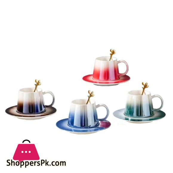 Premium Coffee Mug Cup + Saucer + Spoon - MG-203