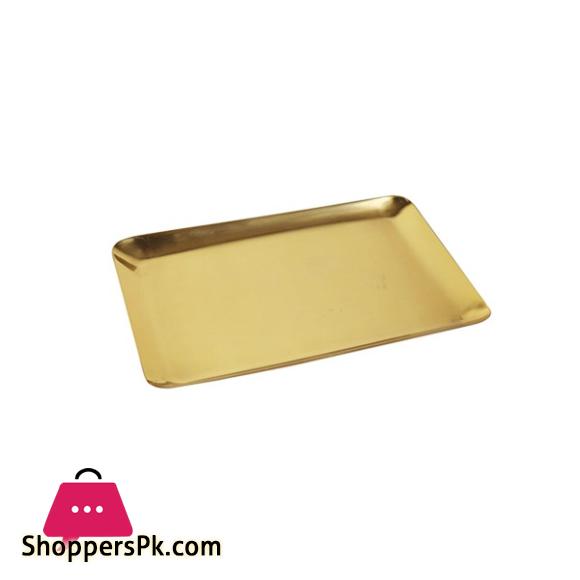 Rectangular Stainless Steel Gold Decorative Serving Tray for Kitchen Coffee Table Dinning Table 31x24x2.5cm