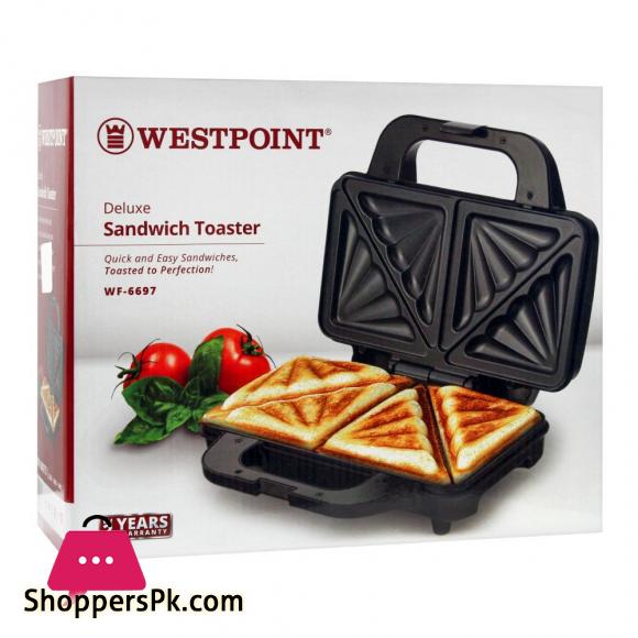 WestPoint Deluxe Sandwich Toaster, 900W, WF-6697