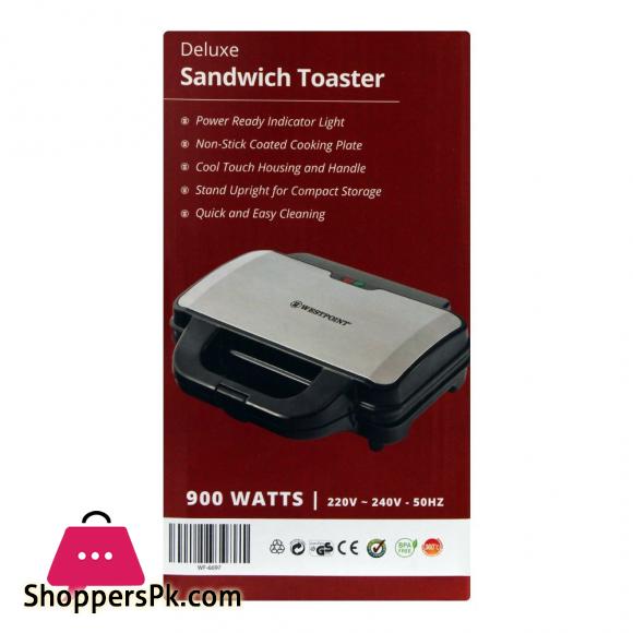 WestPoint Deluxe Sandwich Toaster, 900W, WF-6697